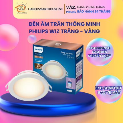 Đèn LED Âm Trần Thông Minh Philips WiZ Tunable White Downlight – 9W/12.5W/17W | Kết Nối Wi-Fi & Matter