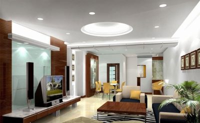 Đèn âm trần đổi màu phòng khách