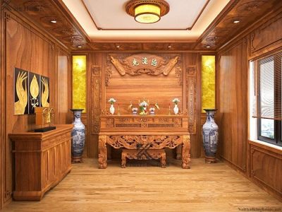 Lý tưởng cho phòng thờ hiện đại, kết hợp không gian nghỉ ngơi hoặc sinh hoạt.